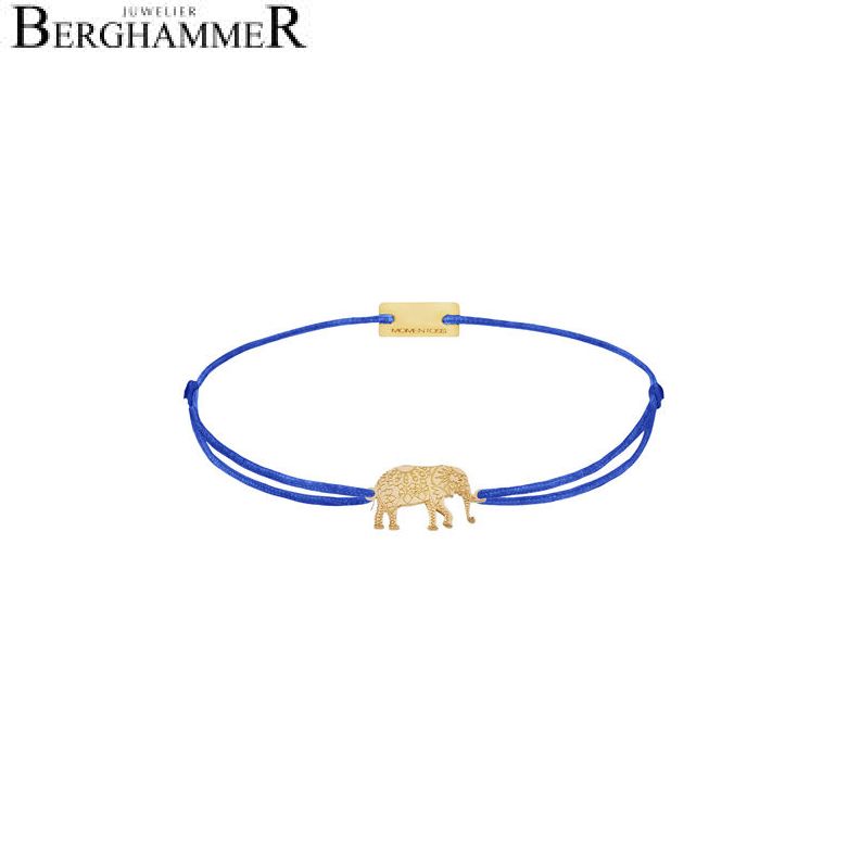 Filo Armband Textil Blitzblau Elefant 925 Silber gelbgold vergoldet 21201902