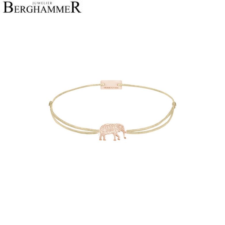 Filo Armband Textil Champagne Elefant 925 Silber roségold vergoldet 21201914