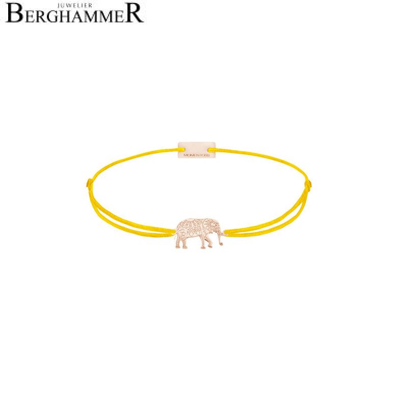 Filo Armband Textil Gelb Elefant 925 Silber roségold vergoldet 21201917