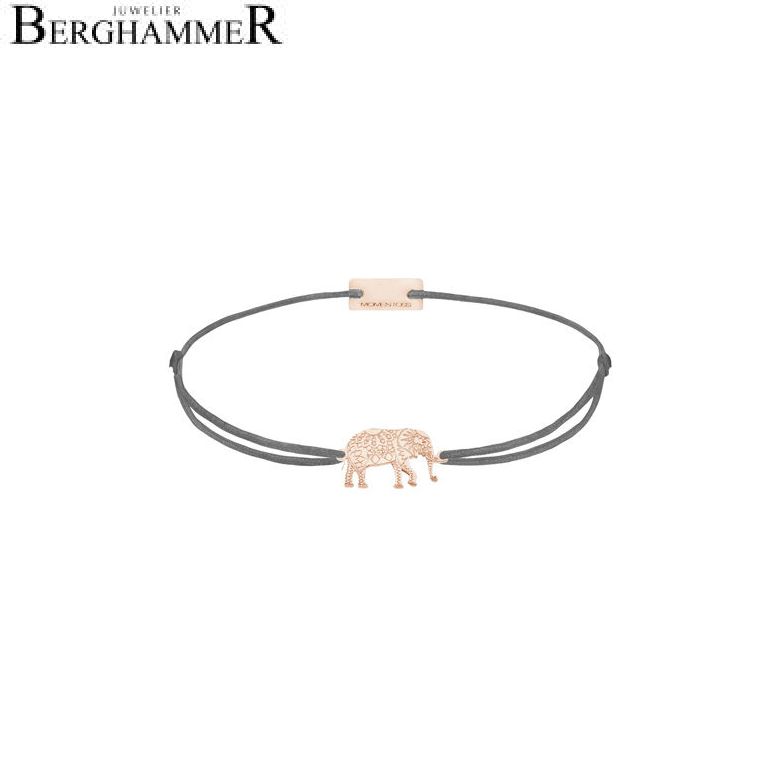 Filo Armband Textil Anthrazit Elefant 925 Silber roségold vergoldet 21201921