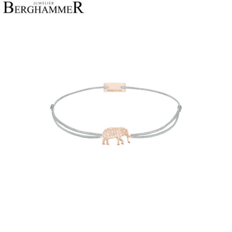 Filo Armband Textil Hellgrau Elefant 925 Silber roségold vergoldet 21201922