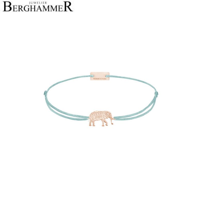 Filo Armband Textil Türkis Elefant 925 Silber roségold vergoldet 21201924