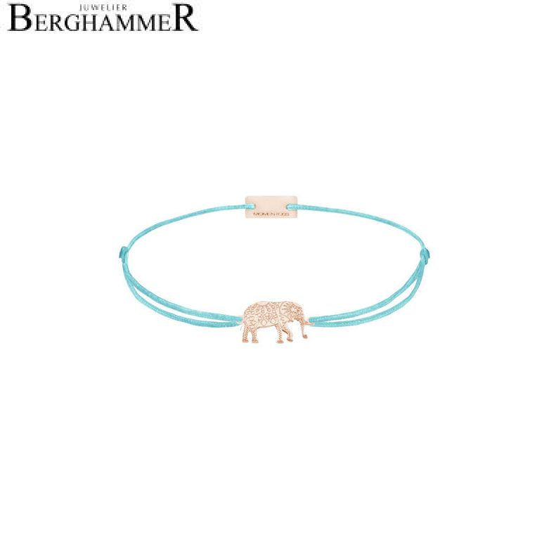 Filo Armband Textil Hellblau Elefant 925 Silber roségold vergoldet 21201925