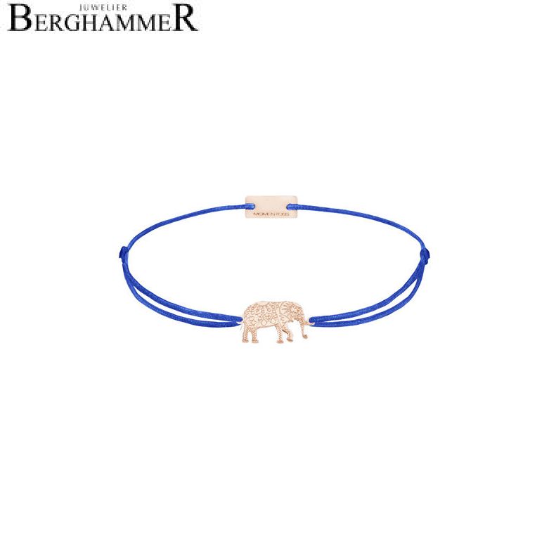 Filo Armband Textil Blitzblau Elefant 925 Silber roségold vergoldet 21201926