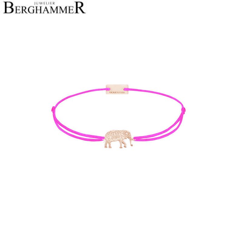 Filo Armband Textil Neon-Pink Elefant 925 Silber roségold vergoldet 21201934