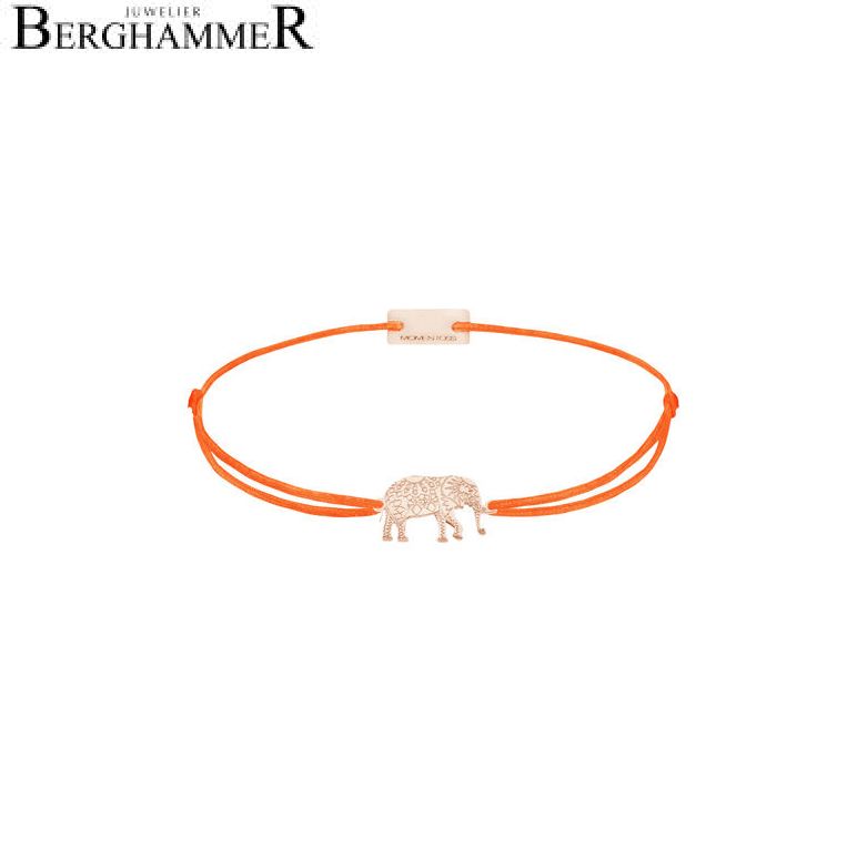Filo Armband Textil Neon-Orange Elefant 925 Silber roségold vergoldet 21201935