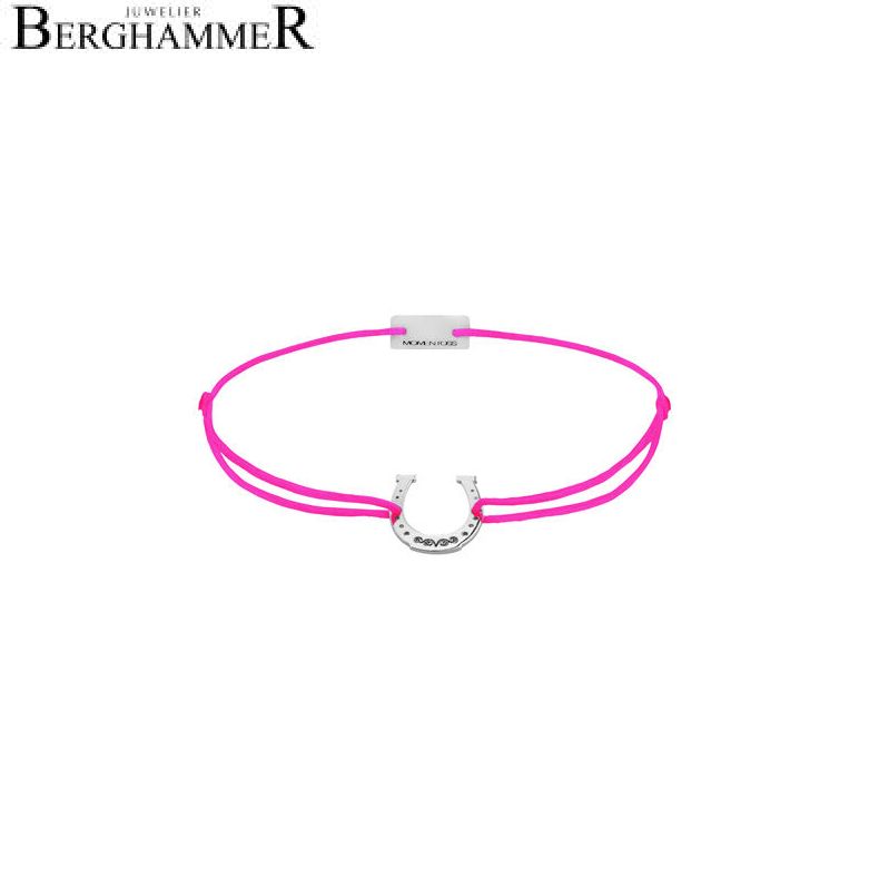 Filo Armband Textil Neon-Pink Hufeisen 925 Silber rhodiniert 21202108