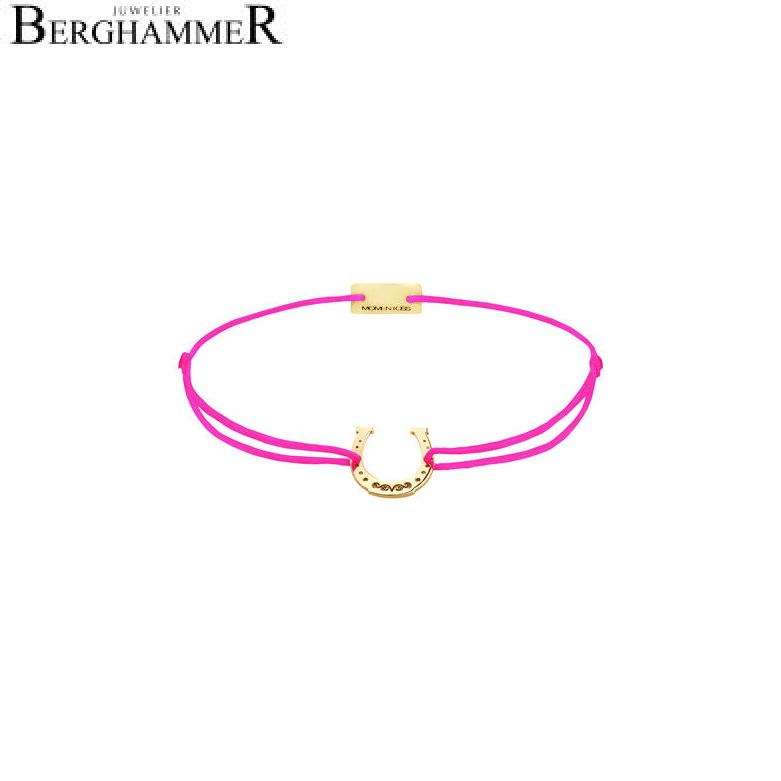 Filo Armband Textil Neon-Pink Hufeisen 925 Silber gelbgold vergoldet 21202132