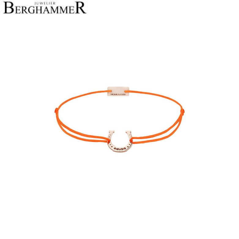 Filo Armband Textil Neon-Orange Hufeisen 925 Silber roségold vergoldet 21202157