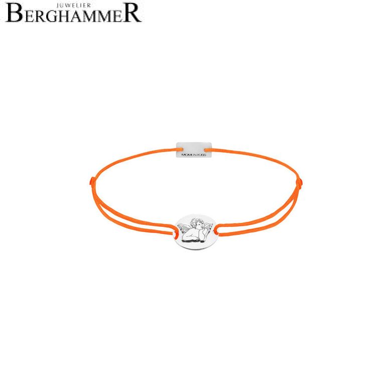 Filo Armband Textil Neon-Orange Schutzengel 925 Silber rhodiniert 21202181