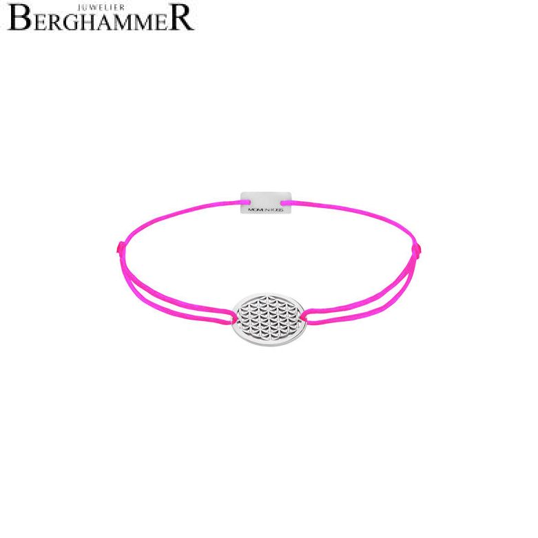 Filo Armband Textil Neon-Pink Lebensblume 925 Silber rhodiniert 21202324