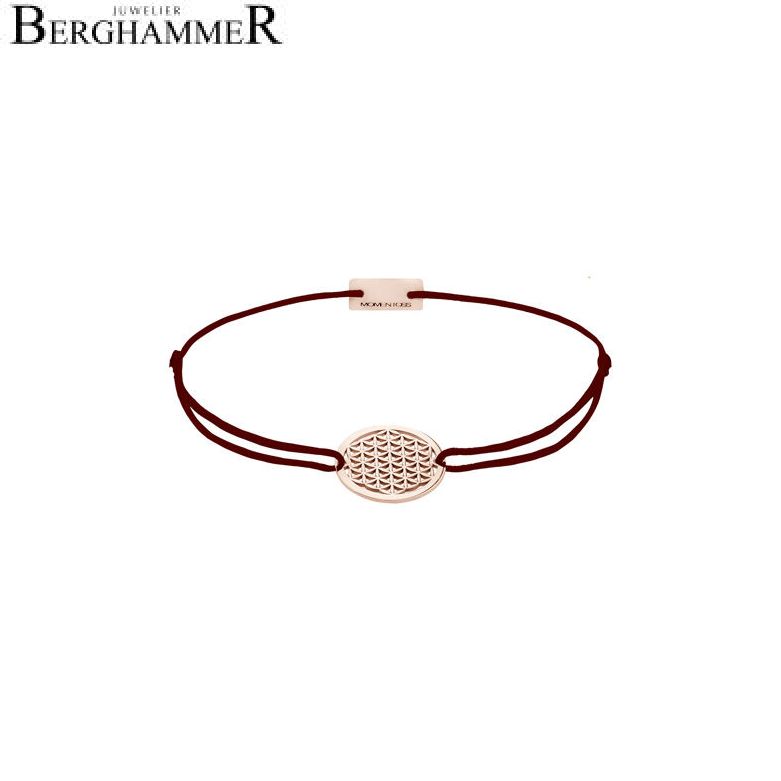 Filo Armband Textil Braun Lebensblume 925 Silber roségold vergoldet 21202357