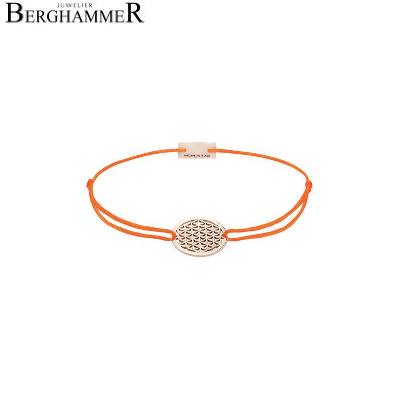 Filo Armband Textil Neon-Orange Lebensblume 925 Silber roségold vergoldet 21202373