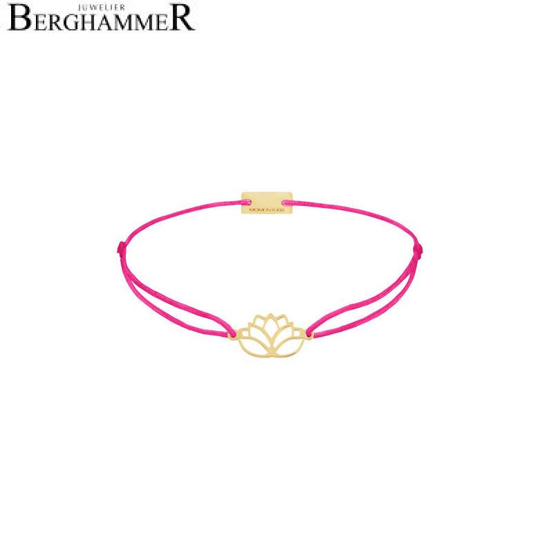 Filo Armband Textil Neon-Pink Lotus 925 Silber gelbgold vergoldet 21202428