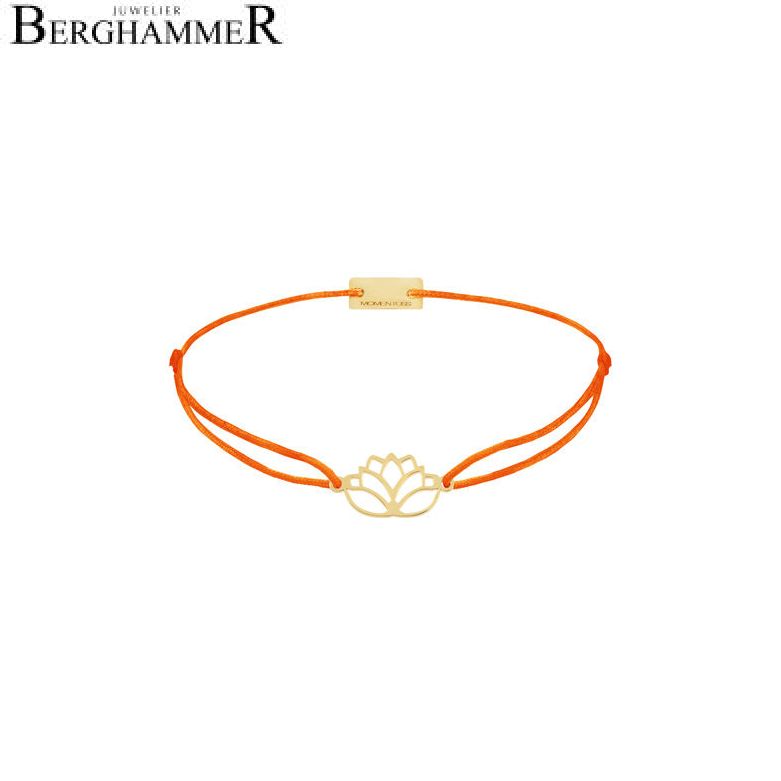 Filo Armband Textil Neon-Orange Lotus 925 Silber gelbgold vergoldet 21202429