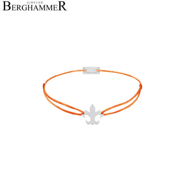 Filo Armband Textil Neon-Orange 925 Silber rhodiniert 21202695