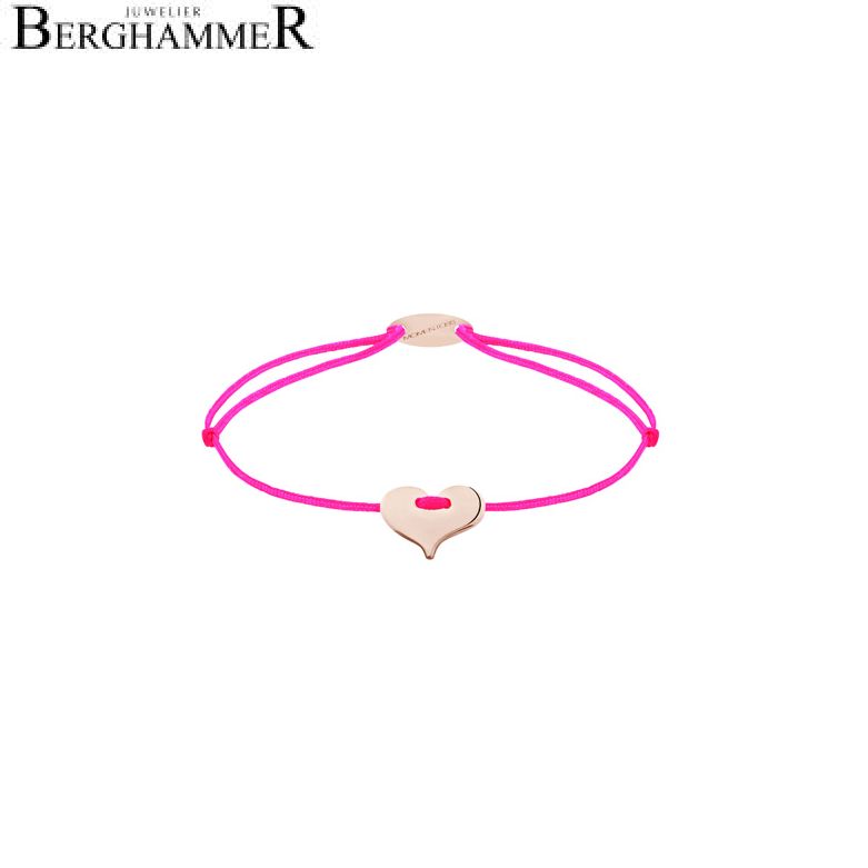 Filo Armband Textil Neon-Pink Herz 750 Gold roségold 21203385