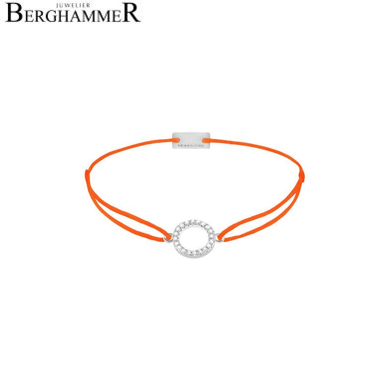 Filo Armband Textil Neon-Orange Kreis 925 Silber rhodiniert 21203480