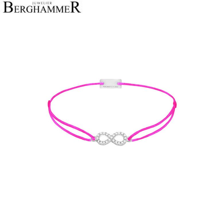 Filo Armband Textil Neon-Pink Infinity 925 Silber rhodiniert 21203528