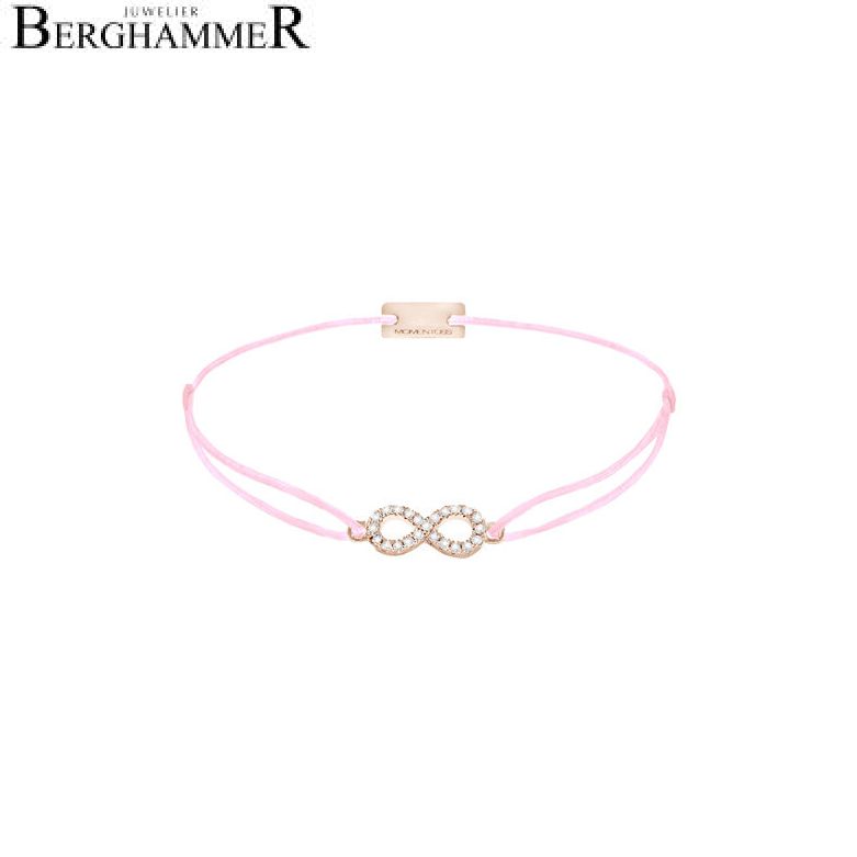 Filo Armband Textil Rosa Infinity 925 Silber roségold vergoldet 21203533