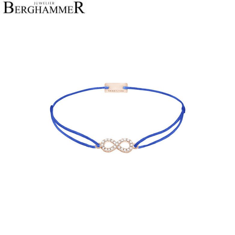 Filo Armband Textil Blitzblau Infinity 925 Silber roségold vergoldet 21203543