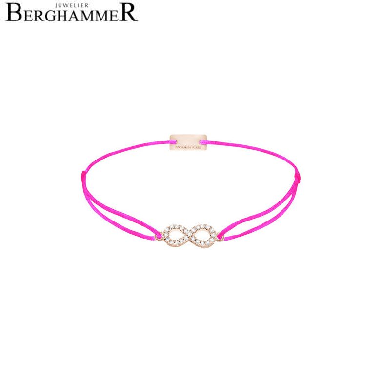 Filo Armband Textil Neon-Pink Infinity 925 Silber roségold vergoldet 21203551