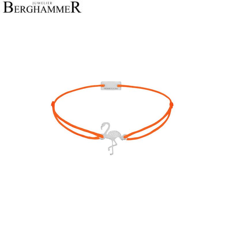 Filo Armband Textil Neon-Orange Flamingo 925 Silber rhodiniert 21203771