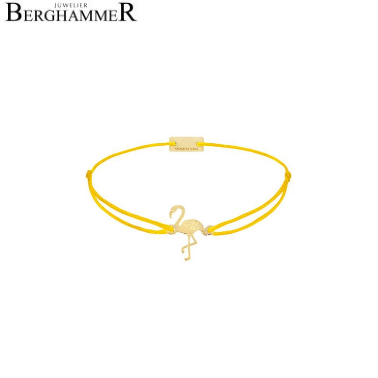 Filo Armband Textil Gelb Flamingo 925 Silber gelbgold vergoldet 21203776