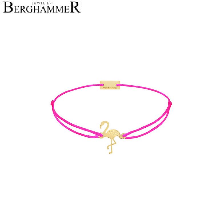 Filo Armband Textil Neon-Pink Flamingo 925 Silber gelbgold vergoldet 21203793