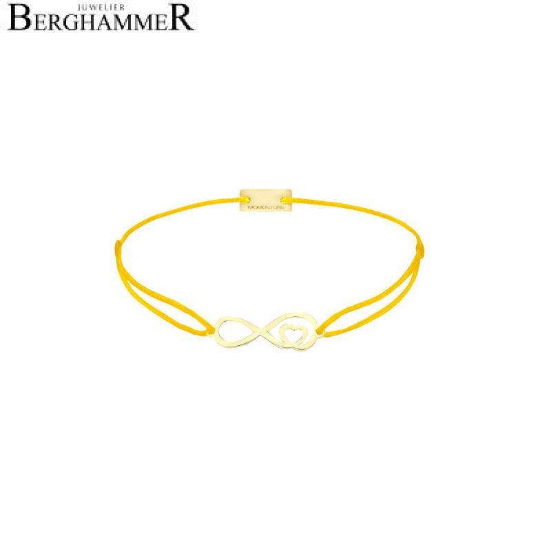 Filo Armband Textil Gelb Infinity-Herz 925 Silber gelbgold vergoldet 21203849