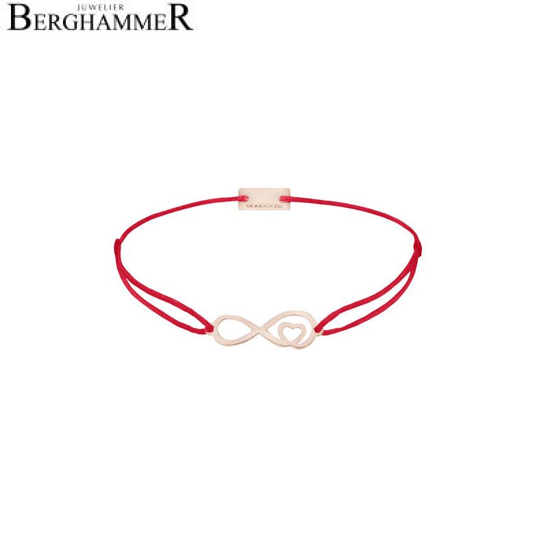 Filo Armband Textil Rot Infinity-Herz 925 Silber roségold vergoldet 21203868