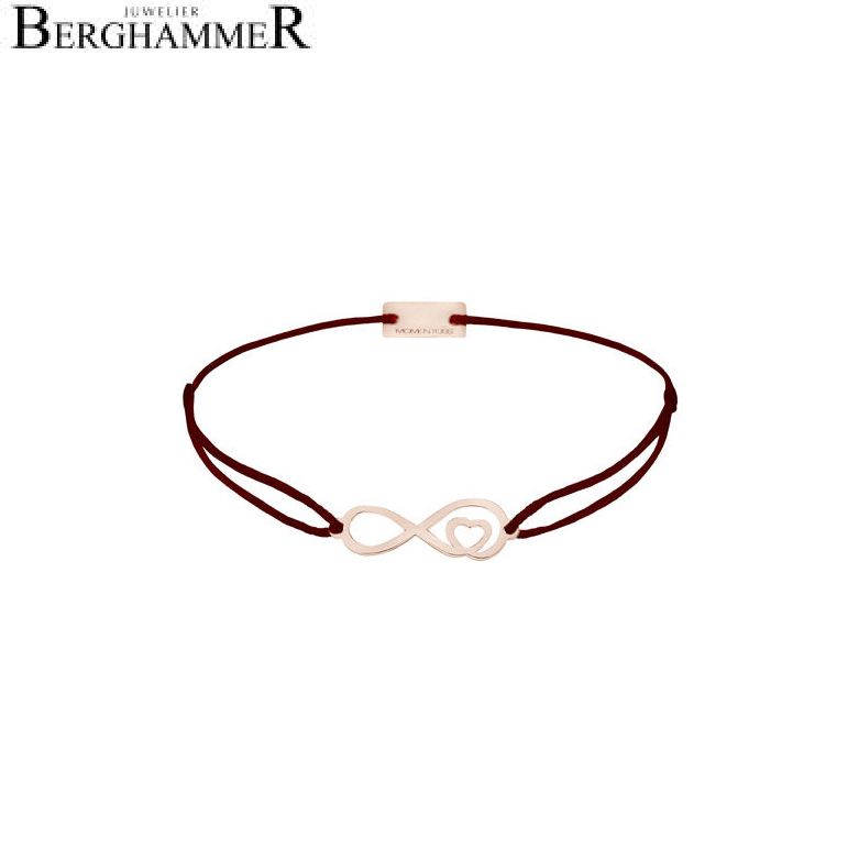 Filo Armband Textil Braun Infinity-Herz 925 Silber roségold vergoldet 21203875