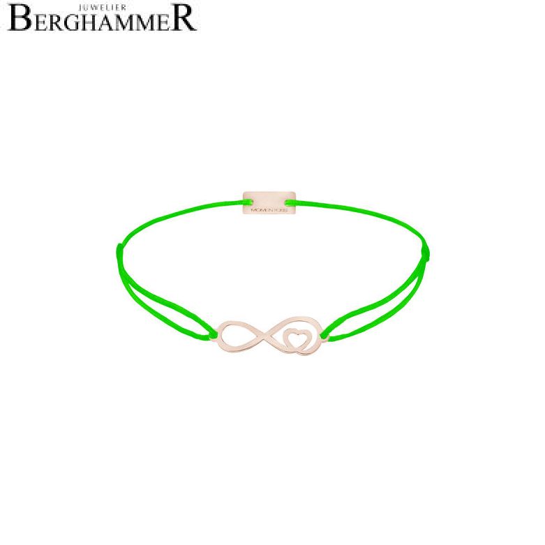 Filo Armband Textil Neon-Grün Infinity-Herz 925 Silber roségold vergoldet 21203886