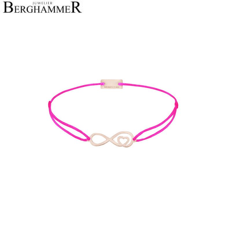Filo Armband Textil Neon-Pink Infinity-Herz 925 Silber roségold vergoldet 21203890