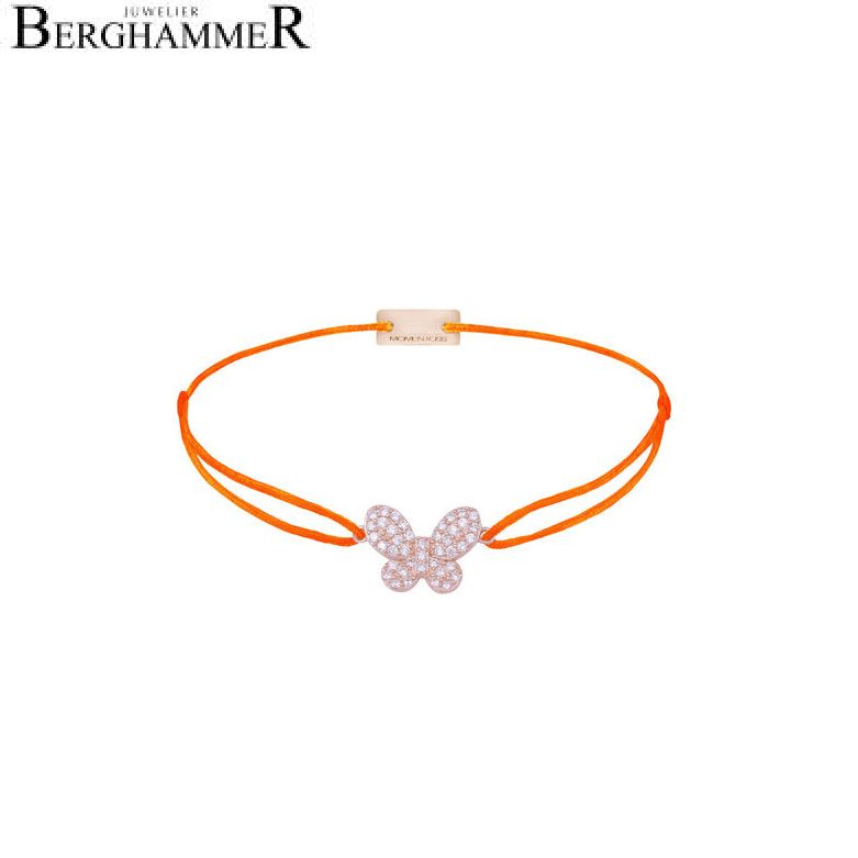 Filo Armband Textil Neon-Orange Schmetterling 925 Silber roségold vergoldet 21204011