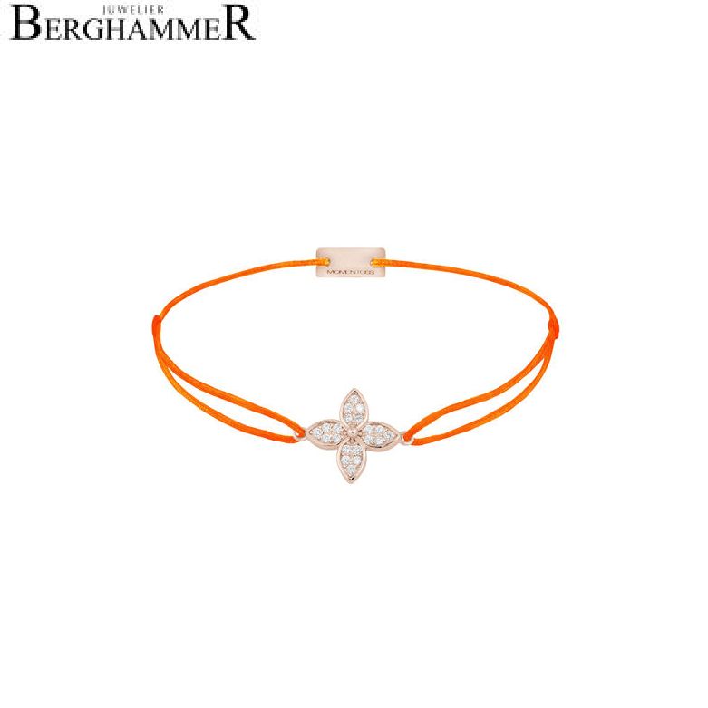 Filo Armband Textil Neon-Orange Blume 925 Silber roségold vergoldet 21204059