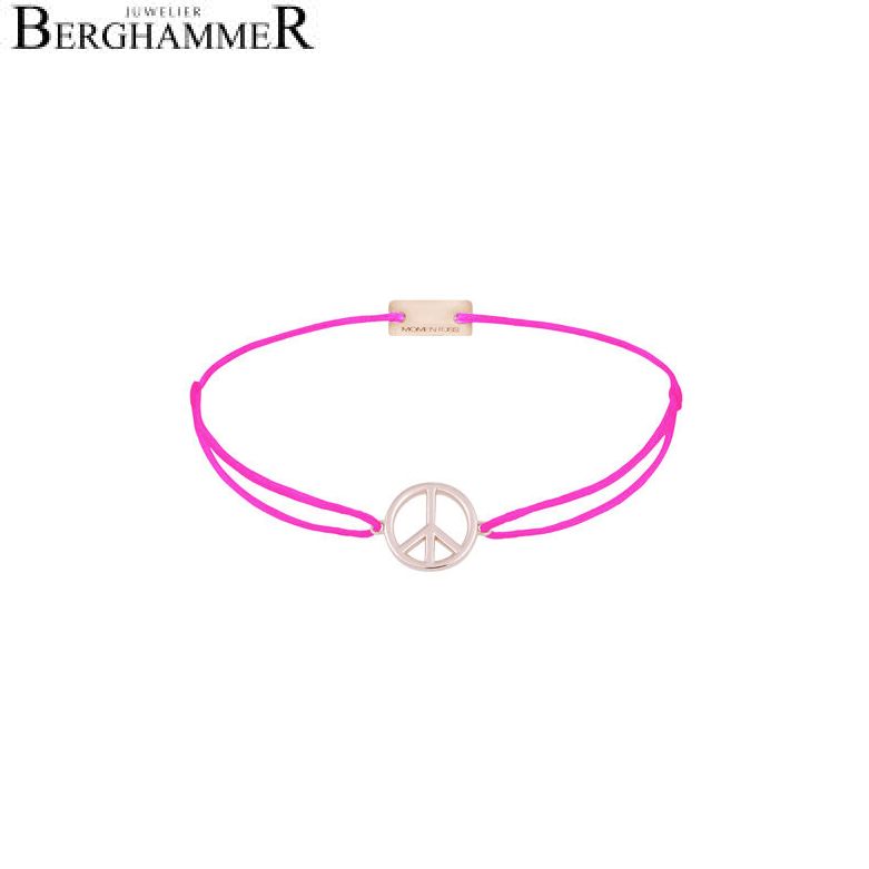 Filo Armband Textil Neon-Pink Peace 925 Silber roségold vergoldet 21204106