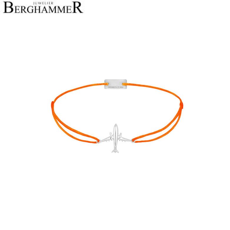 Filo Armband Textil Neon-Orange Flugzeug 925 Silber rhodiniert 21204131