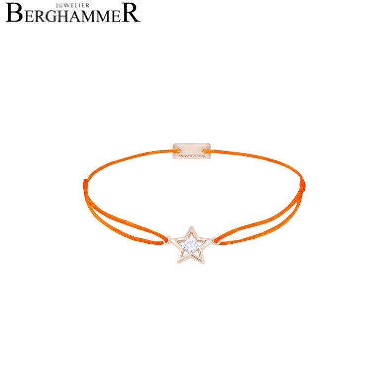 Filo Armband Textil Neon-Orange Stern 925 Silber roségold vergoldet 21204203