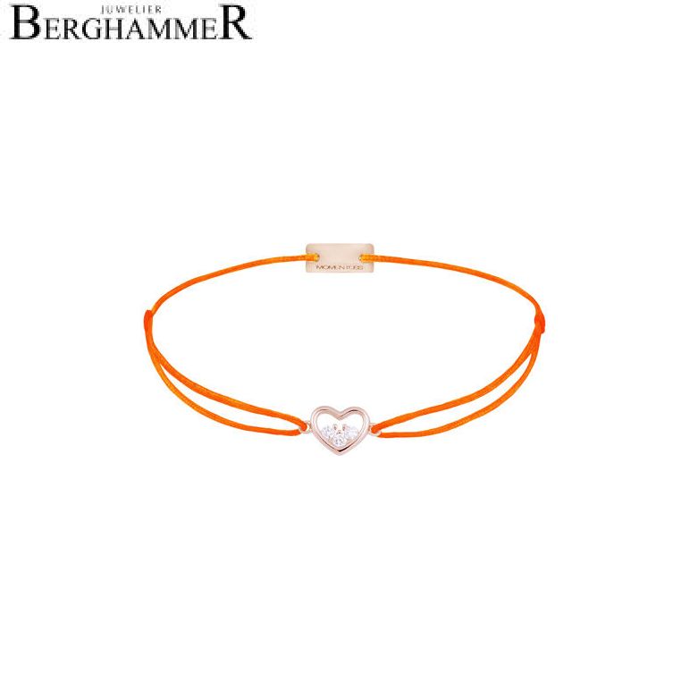 Filo Armband Textil Neon-Orange Herz 925 Silber roségold vergoldet 21204251