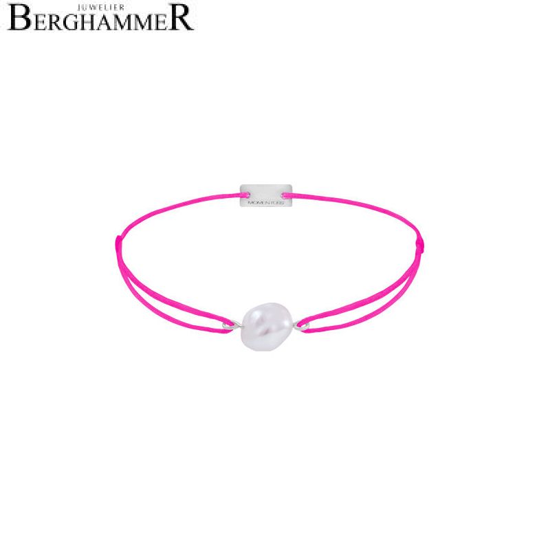 Filo Armband Textil Neon-Pink Süßwasserperle 925 Silber rhodiniert 21204490