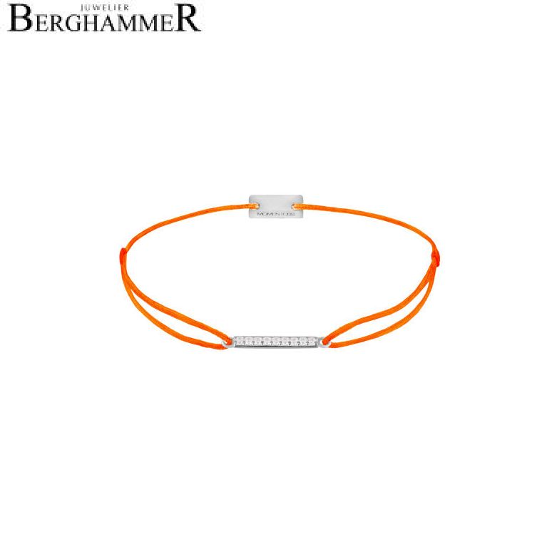 Filo Armband Textil Neon-Orange Line 925 Silber rhodiniert 21204515