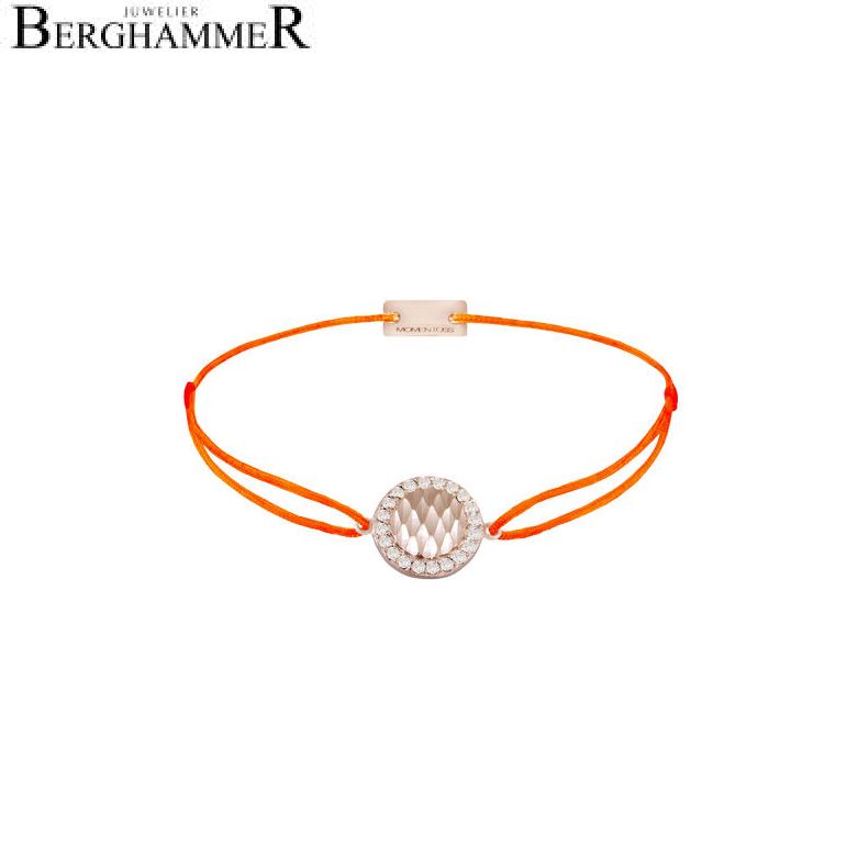 Filo Armband Textil Neon-Orange Shine 925 Silber roségold vergoldet 21204587