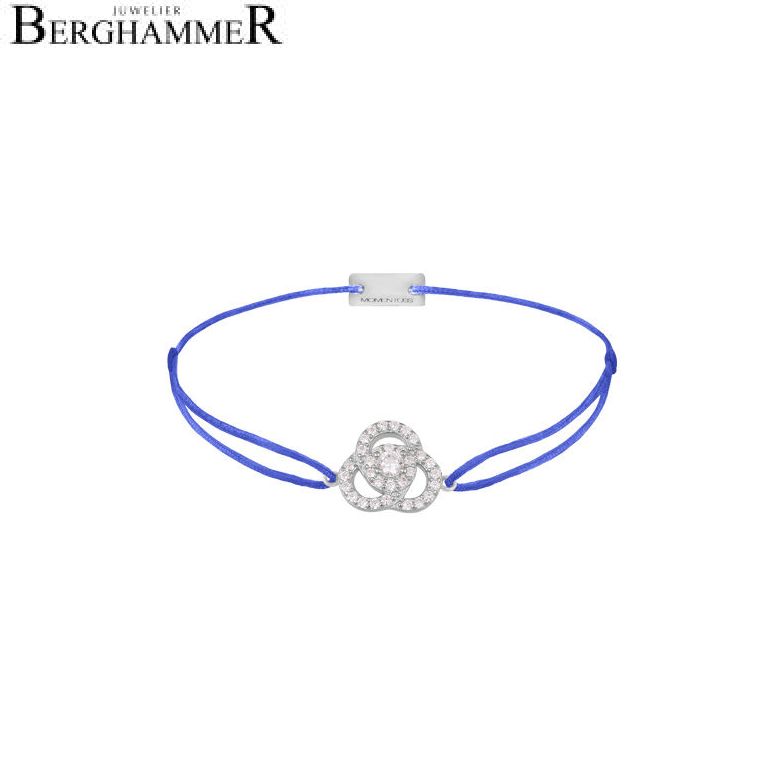 Filo Armband Textil Blitzblau Blume 925 Silber rhodiniert 21204602