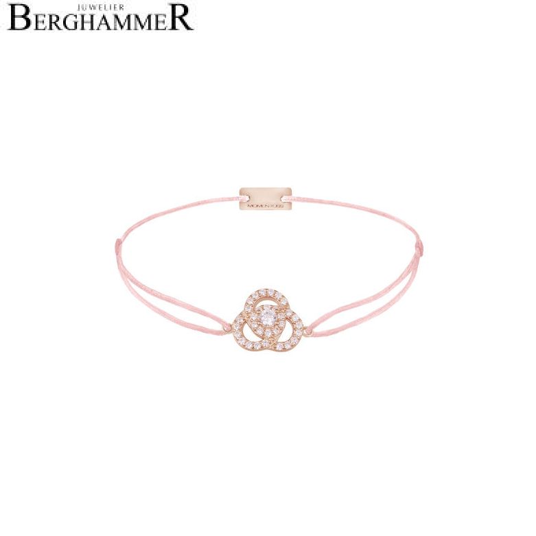 Filo Armband Textil Rosa Blume 925 Silber roségold vergoldet 21204615