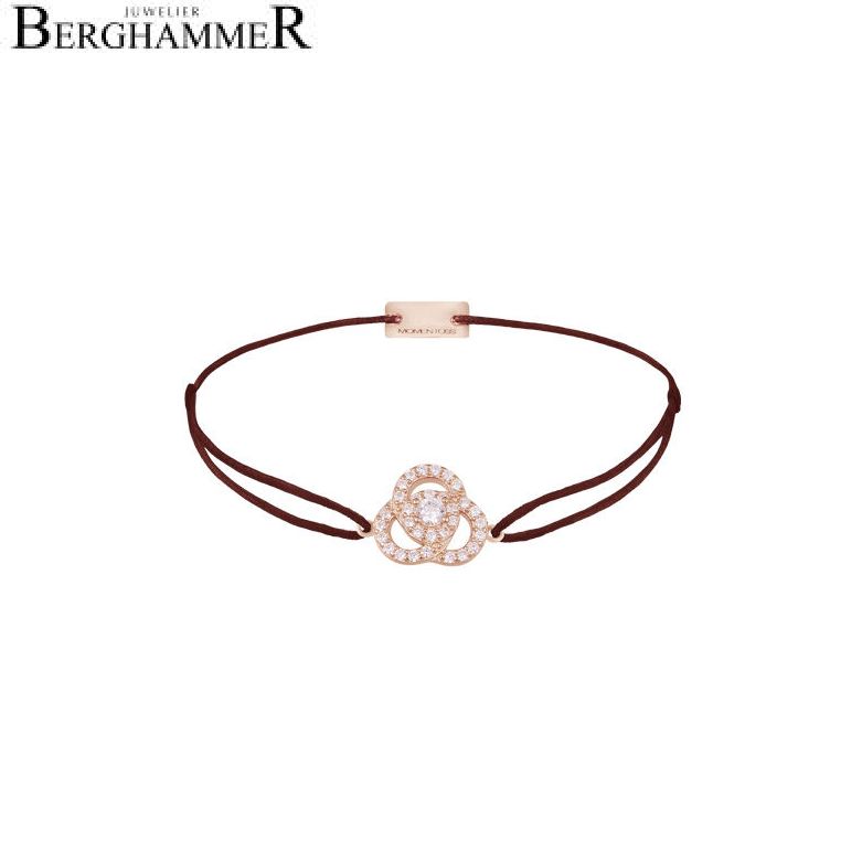 Filo Armband Textil Braun Blume 925 Silber roségold vergoldet 21204619