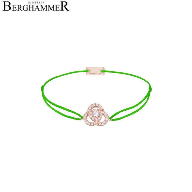 Filo Armband Textil Neon-Grün Blume 925 Silber roségold vergoldet 21204630