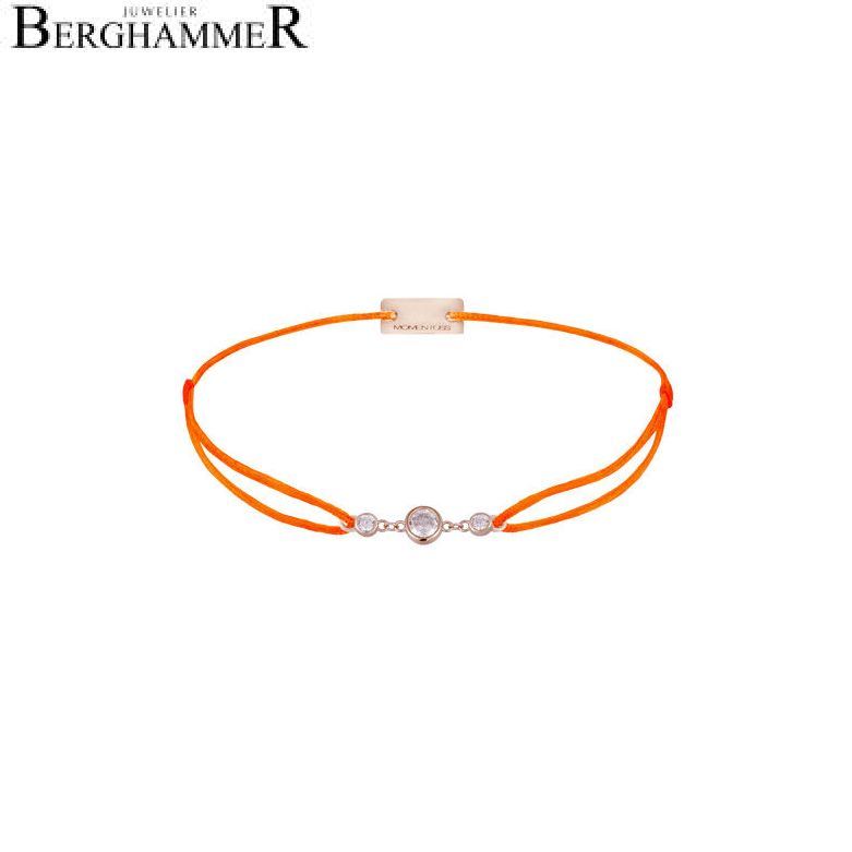 Filo Armband Textil Neon-Orange Fashion 925 Silber roségold vergoldet 21204733