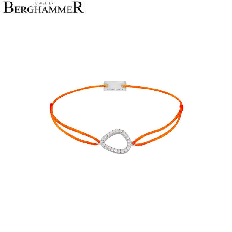 Filo Armband Textil Neon-Orange Fashion 925 Silber rhodiniert 21204757